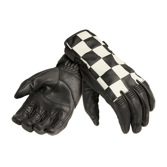 Guantes de Cuero Checkerboard Triumph Negro